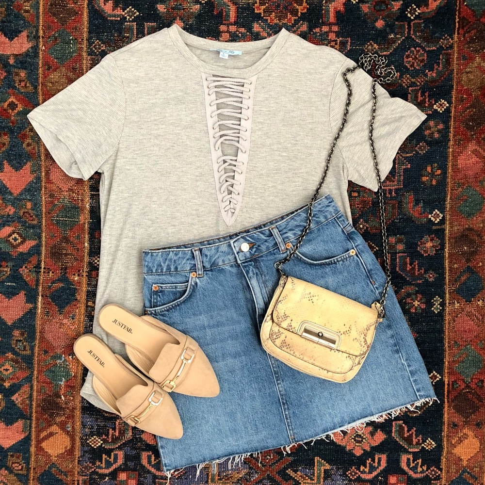 She + Sky Grey Tee